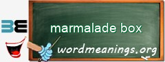 WordMeaning blackboard for marmalade box